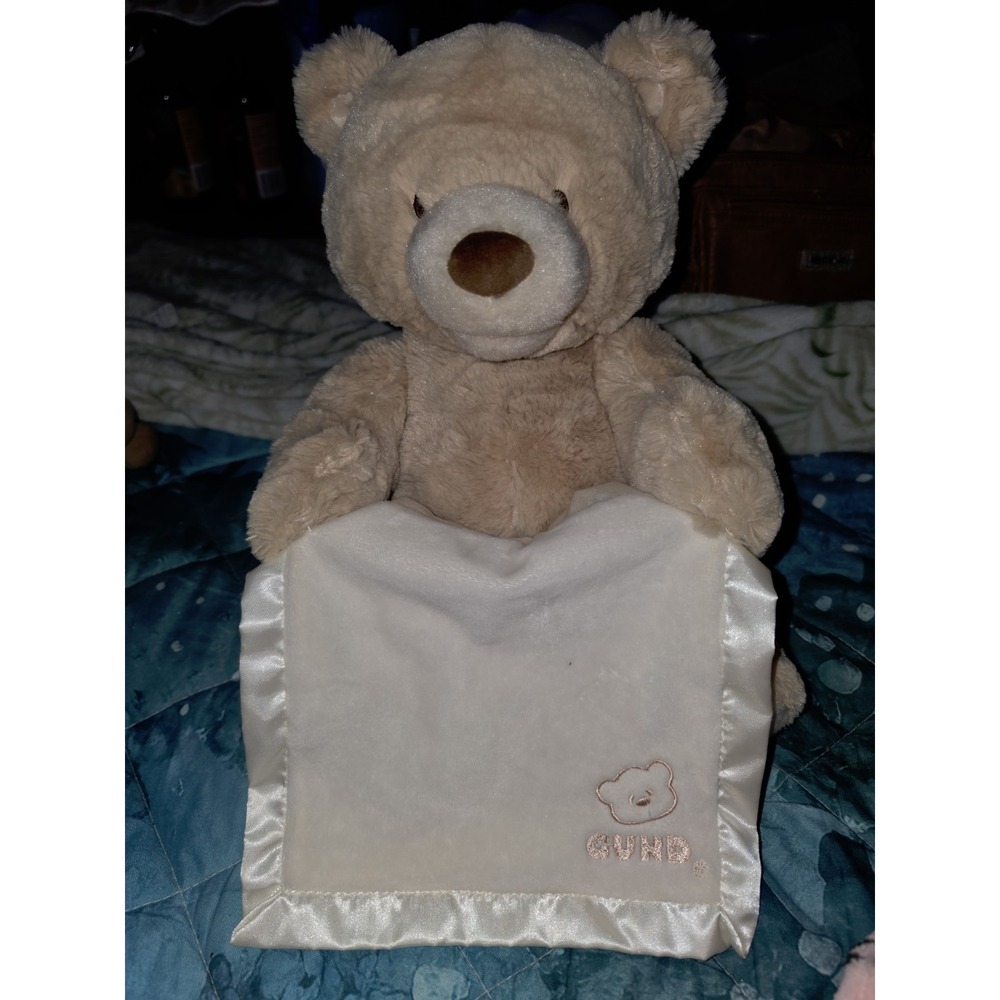 Baby Gund Peek-a-Boo Teddy 12" Animated Talking Bear Plush w/Blanket SEALED NWT